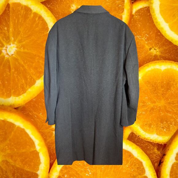 Chaps x Ralph Lauren Men's Black Cashmere‎ Blend Trench Coat Size - Picture 3 of 10